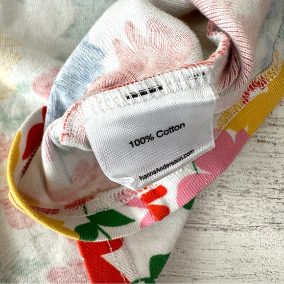 *3/$20* HANNA ANDERSSON Floral Short Sleeve Jersey Knit Button Front Dress 8 - Picture 8 of 9